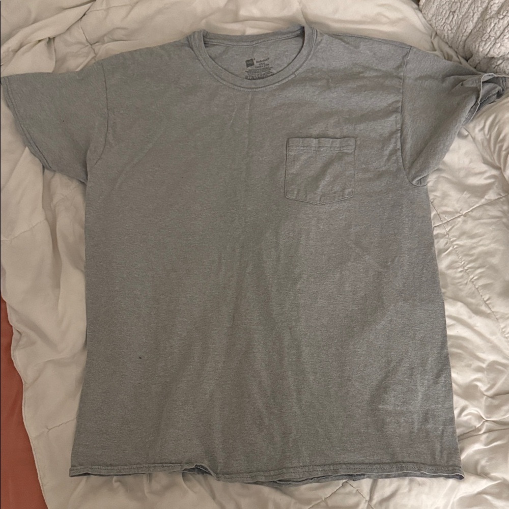 Hanes Light Gray Men's Short Sleeve Tee